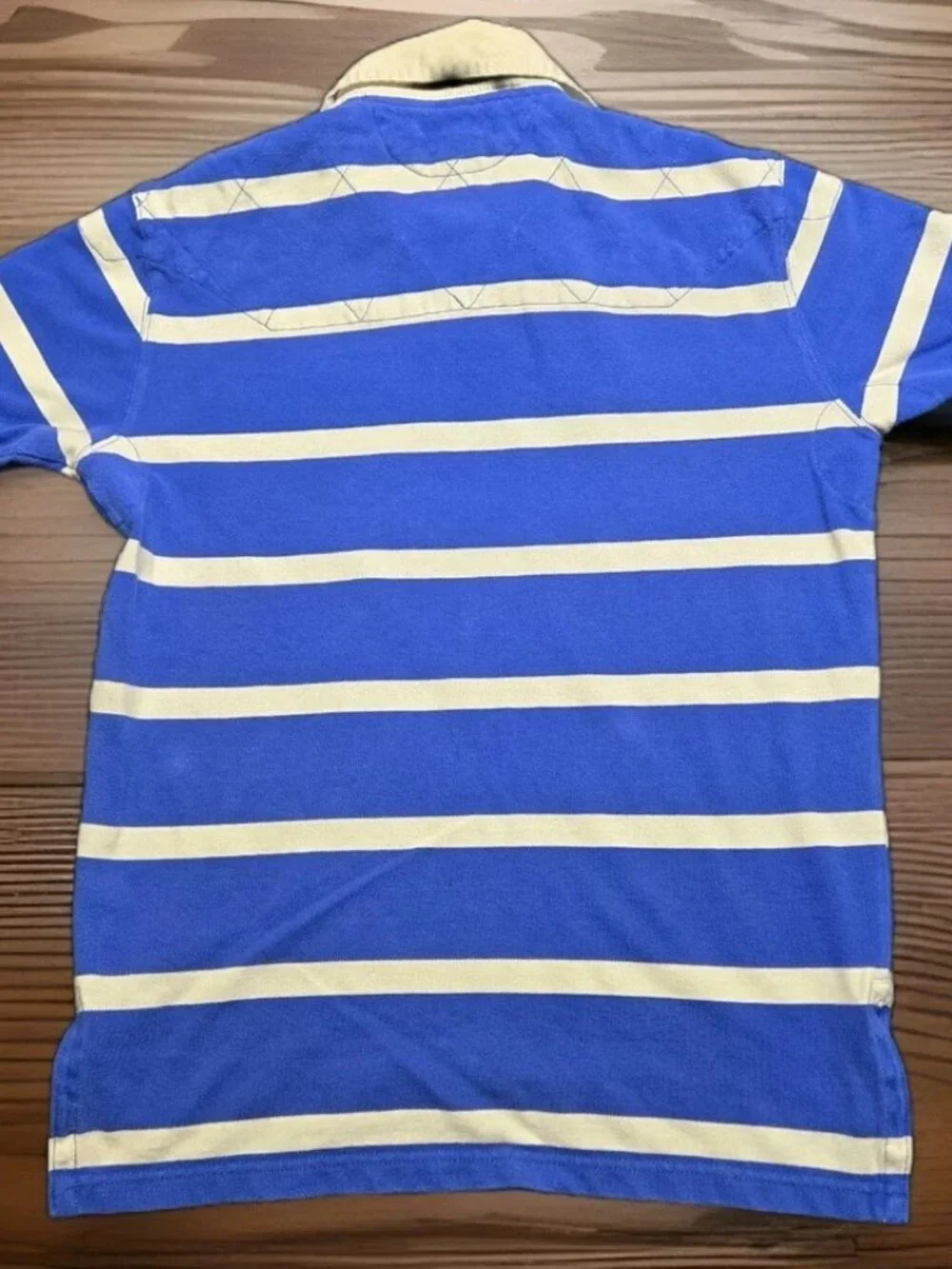 VTG Polo Ralph Lauren Rugby Polo Shirt S Blue White Stripe Short Sleeve